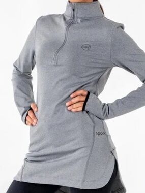 Veil Spark Gray Half Zip Tunic| Modest Activewear